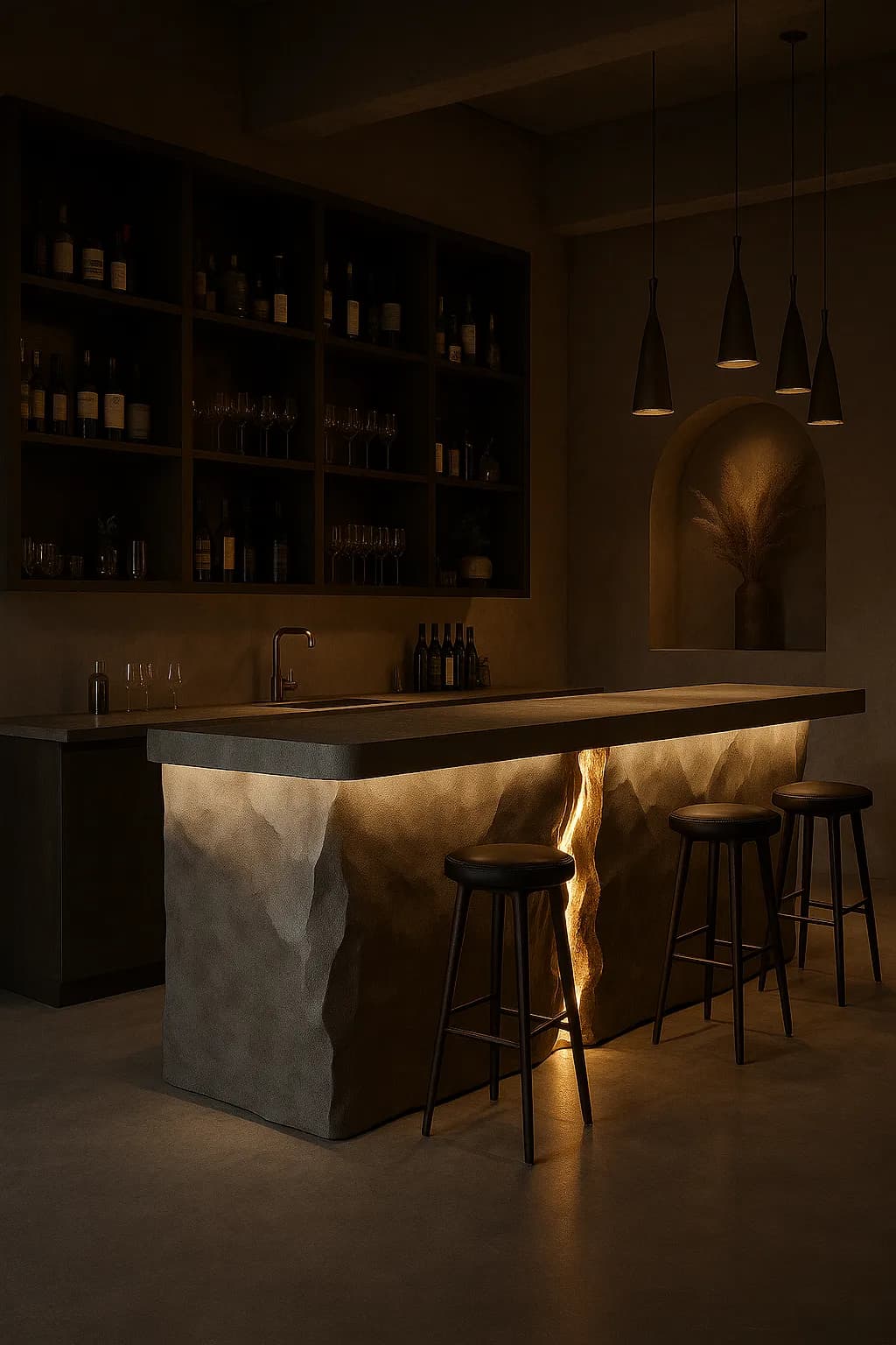 Барна стійка BASALT Lava Core · теплий металевий відлив