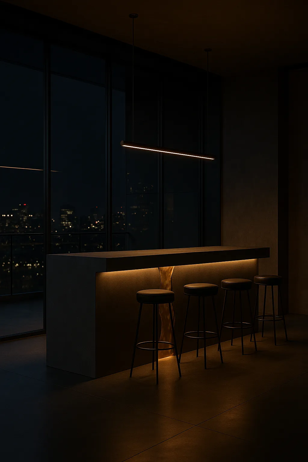 Барна стійка BASALT Urban Glow · підсвітка контуру