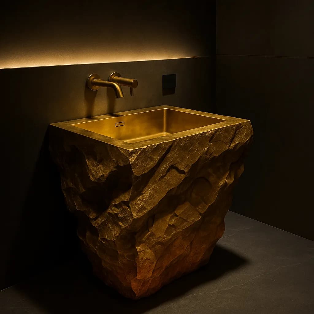 Умивальник SNK-024 Inferno Brass Monolith